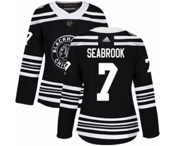 Women's Adidas Chicago Blackhawks #7 Brent Seabrook Authentic Black 2019 Winter Classic NHL Jersey