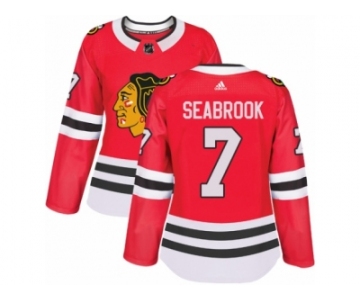 Women's Adidas Chicago Blackhawks #7 Brent Seabrook Authentic Red Home NHL Jersey