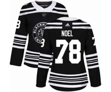 Women's Adidas Chicago Blackhawks #78 Nathan Noel Authentic Black 2019 Winter Classic NHL Jersey