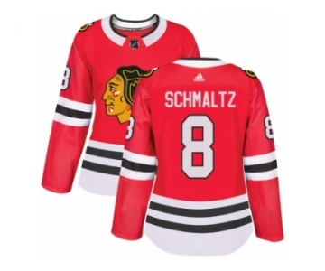 Women's Adidas Chicago Blackhawks #8 Nick Schmaltz Premier Red Home NHL Jersey