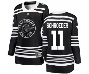 Women's Chicago Blackhawks #11 Jordan Schroeder Black 2019 Winter Classic Fanatics Branded Breakaway NHL Jersey