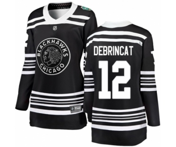 Women's Chicago Blackhawks #12 Alex DeBrincat Black 2019 Winter Classic Fanatics Branded Breakaway NHL Jersey