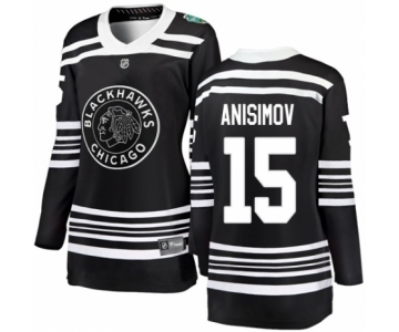 Women's Chicago Blackhawks #15 Artem Anisimov Black 2019 Winter Classic Fanatics Branded Breakaway NHL Jersey