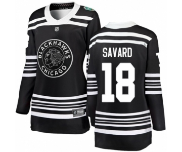 Women's Chicago Blackhawks #18 Denis Savard Black 2019 Winter Classic Fanatics Branded Breakaway NHL Jersey