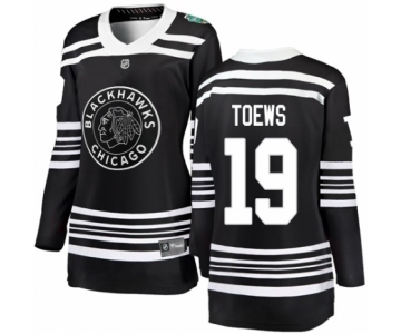 Women's Chicago Blackhawks #19 Jonathan Toews Black 2019 Winter Classic Fanatics Branded Breakaway NHL Jersey