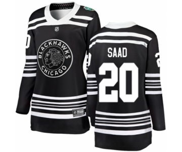 Women's Chicago Blackhawks #20 Brandon Saad Black 2019 Winter Classic Fanatics Branded Breakaway NHL Jersey