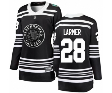 Women's Chicago Blackhawks #28 Steve Larmer Black 2019 Winter Classic Fanatics Branded Breakaway NHL Jersey