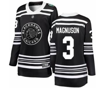 Women's Chicago Blackhawks #3 Keith Magnuson Black 2019 Winter Classic Fanatics Branded Breakaway NHL Jersey