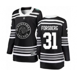 Women's Chicago Blackhawks #31 Anton Forsberg Black 2019 Winter Classic Fanatics Branded Breakaway NHL Jersey