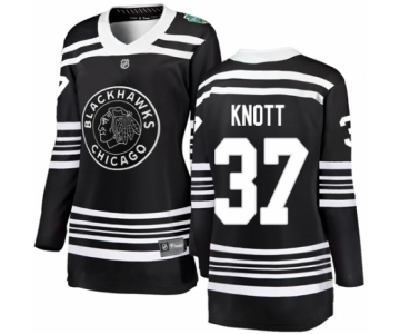 Women's Chicago Blackhawks #37 Graham Knott Black 2019 Winter Classic Fanatics Branded Breakaway NHL Jersey