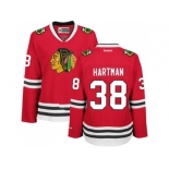 Women's Chicago Blackhawks #38 Ryan Hartman Red Home Stitched NHL Jersey