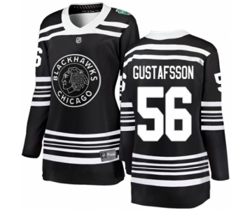 Women's Chicago Blackhawks #56 Erik Gustafsson Black 2019 Winter Classic Fanatics Branded Breakaway NHL Jersey