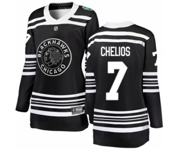 Women's Chicago Blackhawks #7 Chris Chelios Black 2019 Winter Classic Fanatics Branded Breakaway NHL Jersey