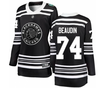 Women's Chicago Blackhawks #74 Nicolas Beaudin Black 2019 Winter Classic Fanatics Branded Breakaway NHL Jersey