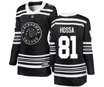 Women's Chicago Blackhawks #81 Marian Hossa Black 2019 Winter Classic Fanatics Branded Breakaway NHL Jersey