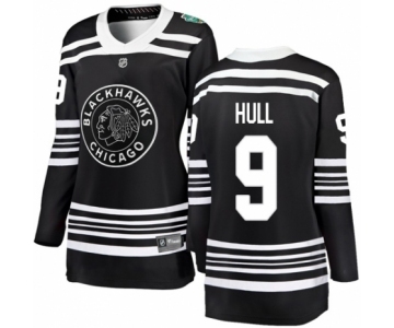 Women's Chicago Blackhawks #9 Bobby Hull Black 2019 Winter Classic Fanatics Branded Breakaway NHL Jersey