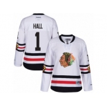 Women's Reebok Chicago Blackhawks #1 Glenn Hall Authentic White 2017 Winter Classic NHL Jersey