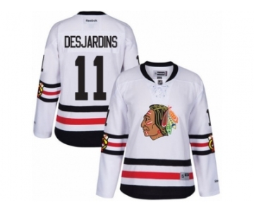 Women's Reebok Chicago Blackhawks #11 Andrew Desjardins Authentic White 2017 Winter Classic NHL Jersey