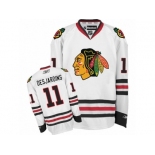 Women's Reebok Chicago Blackhawks #11 Andrew Desjardins Premier White Away NHL Jersey