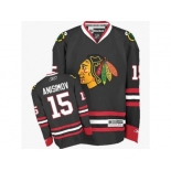 Women's Reebok Chicago Blackhawks #15 Artem Anisimov Premier Black Third NHL Jersey