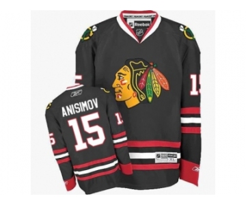 Women's Reebok Chicago Blackhawks #15 Artem Anisimov Premier Black Third NHL Jersey