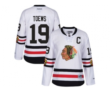 Women's Reebok Chicago Blackhawks #19 Jonathan 2017 Winter Classic Toews White Stitched NHL Jersey