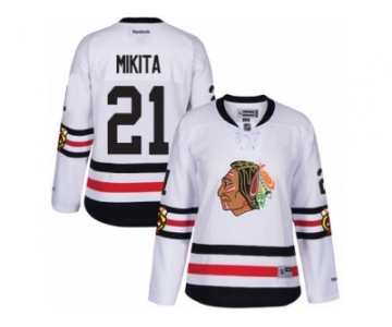 Women's Reebok Chicago Blackhawks #21 Stan Mikita Authentic White 2017 Winter Classic NHL Jersey