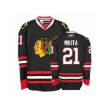 Women's Reebok Chicago Blackhawks #21 Stan Mikita Premier Black Third NHL Jersey