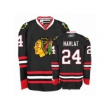 Women's Reebok Chicago Blackhawks #24 Martin Havlat Authentic Black Third NHL Jersey