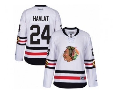 Women's Reebok Chicago Blackhawks #24 Martin Havlat Authentic White 2017 Winter Classic NHL Jersey