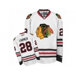 Women's Reebok Chicago Blackhawks #28 Steve Larmer Premier White Away NHL Jersey