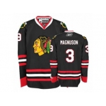 Women's Reebok Chicago Blackhawks #3 Keith Magnuson Authentic Black Third NHL Jersey