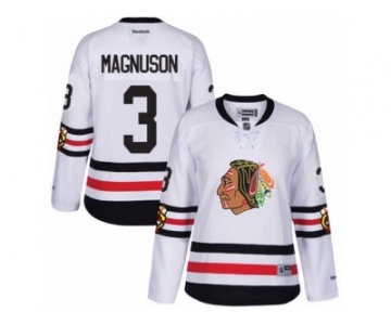 Women's Reebok Chicago Blackhawks #3 Keith Magnuson Authentic White 2017 Winter Classic NHL Jersey