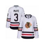 Women's Reebok Chicago Blackhawks #3 Pierre Pilote Authentic White 2017 Winter Classic NHL Jersey