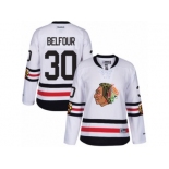 Women's Reebok Chicago Blackhawks #30 ED Belfour Authentic White 2017 Winter Classic NHL Jersey