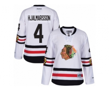 Women's Reebok Chicago Blackhawks #4 Niklas Hjalmarsson Authentic White 2017 Winter Classic NHL Jersey