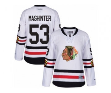 Women's Reebok Chicago Blackhawks #53 Brandon Mashinter Authentic White 2017 Winter Classic NHL Jersey