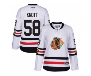 Women's Reebok Chicago Blackhawks #58 Graham Knott Authentic White 2017 Winter Classic NHL Jersey