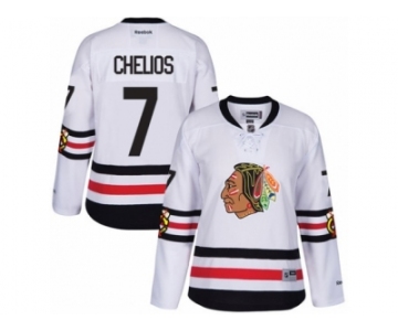 Women's Reebok Chicago Blackhawks #7 Chris Chelios Authentic White 2017 Winter Classic NHL Jersey