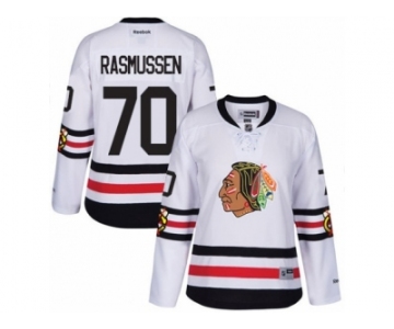 Women's Reebok Chicago Blackhawks #70 Dennis Rasmussen Authentic White 2017 Winter Classic NHL Jersey