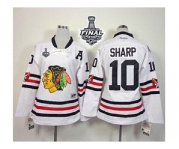 women nhl jerseys chicago blackhawks #10 sharp white[2015 winter classic][2015 stanley cup][patch A]