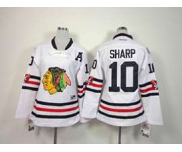 women nhl jerseys chicago blackhawks #10 sharp white[2015 winter classic]