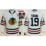 women nhl jerseys chicago blackhawks #19 toews white[2015 Stanley cup champions]