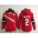 women nhl jerseys chicago blackhawks #2 keith red[pullover hooded sweatshirt]