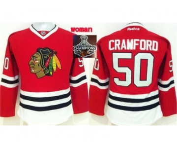 women nhl jerseys chicago blackhawks #50 crawford red[2015 Stanley cup champions]