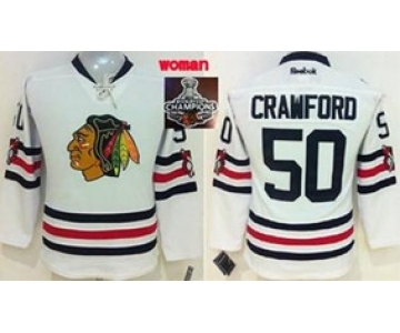 women nhl jerseys chicago blackhawks #50 crawford white[2015 winter classic][2015 Stanley cup champions]