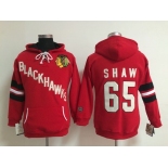 women nhl jerseys chicago blackhawks #65 shaw red[pullover hooded sweatshirt]