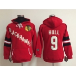 women nhl jerseys chicago blackhawks #9 hull red[pullover hooded sweatshirt]