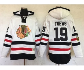 Chicago Blackhawks #19 Jonathan Toews White Sawyer Hooded Sweatshirt 2017 Winter Classic Stitched NHL Jersey