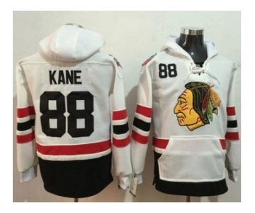 Chicago Blackhawks #88 Patrick Kane White Name & Number Pullover NHL Hoodie